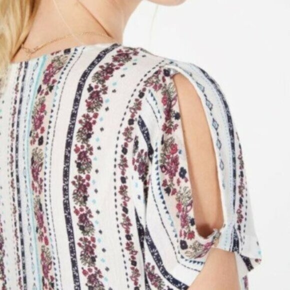 NWT Style & Co Knotted Split-Sleeve Boho Top - Picture 4 of 4